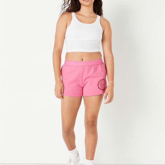 VS Pink 2 Piece SET Foldover Waist Short & Black RAINBOW Gradient Racerback Tank - Picture 9 of 10
